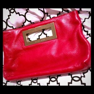 NWOT MichaelKors Patent Leather Red Berkley Clutch
